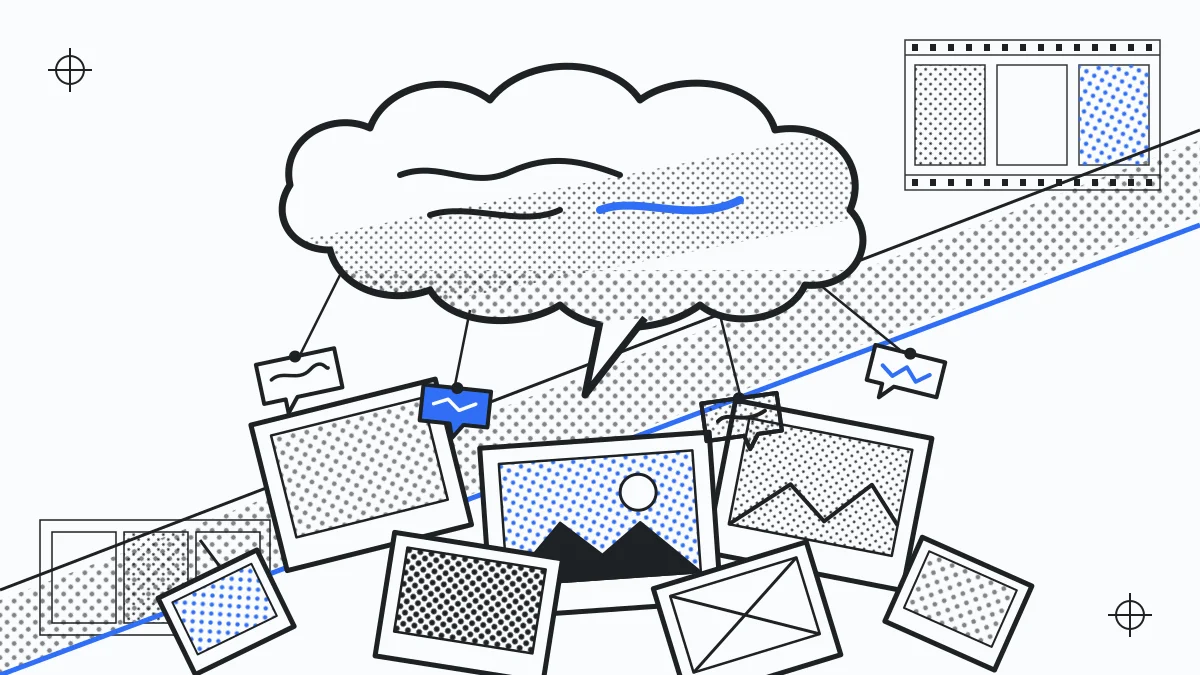 caption ideas for photo dumps - speech bubbles over photo pile
