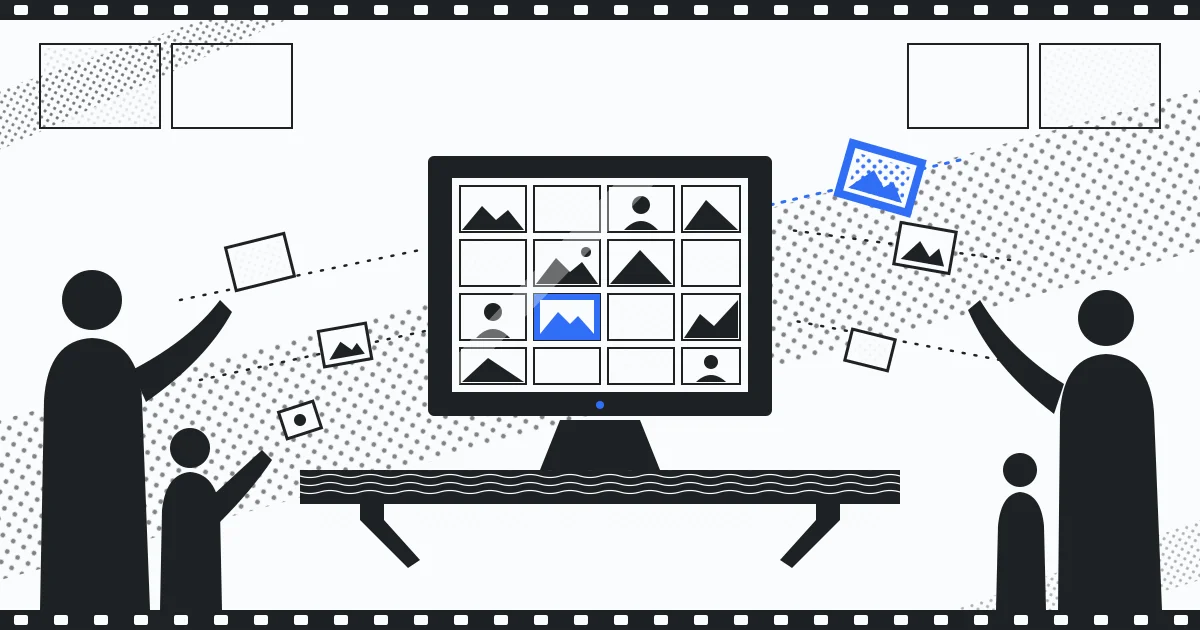 digital photo frame on a shelf receiving family photos